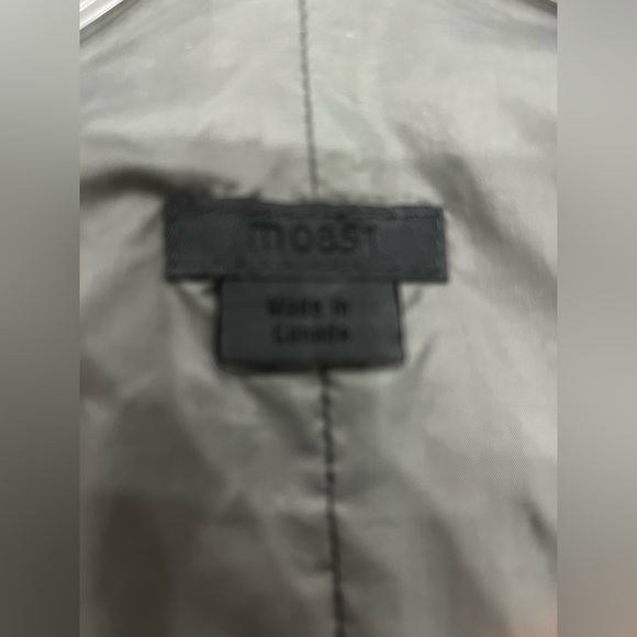 M0851 Gray leather blazer jacket - Picture 2 of 5